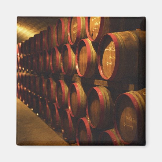 Vaten van Tokaj-wijn gestapeld in de Disznoko Magneet (Voorkant)