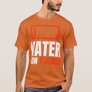 Vater von 2 JUNGS Battery Empty Fathers Day Boys T-shirt