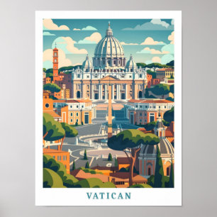 Vaticaan Elegant Art Vintage Travel Poster