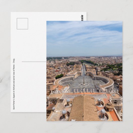 Vaticaan, Italië: Luchtbeeld van het Sint-Peterspl Briefkaart (Voorkant / Achterkant)