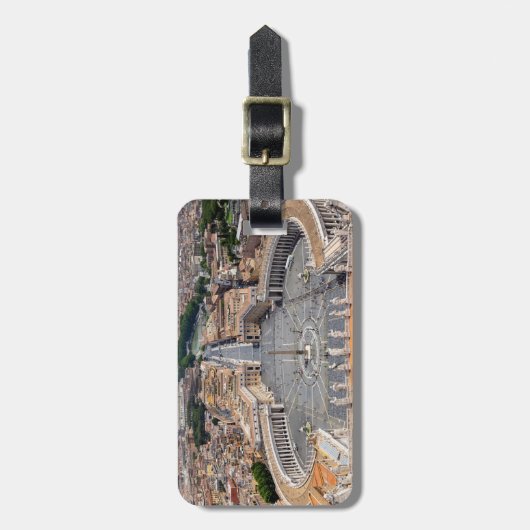 Vaticaan, Italië: Sint-Peter's uitzicht op het ple Bagagelabel (Voorkant verticaal)