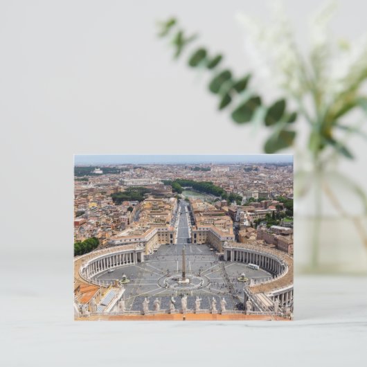 Vaticaan, Italië: Sint-Peter's uitzicht op het ple Briefkaart (Staand voorkant)