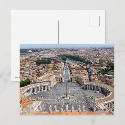 Vaticaan, Italië: Sint-Peter's uitzicht op het ple Briefkaart (Voorkant / Achterkant)