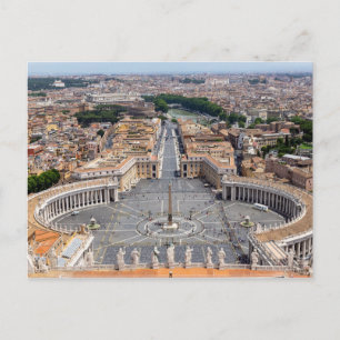Vaticaan, Italië: Sint-Peter's uitzicht op het ple Briefkaart