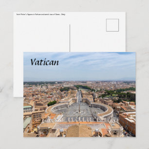 Vaticaan, Italië: Sint-Peter's uitzicht op het ple Briefkaart
