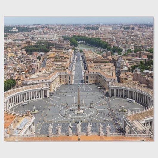 Vaticaan, Italië: Sint-Peter's uitzicht op het ple Cadeaupapier (Vlak)