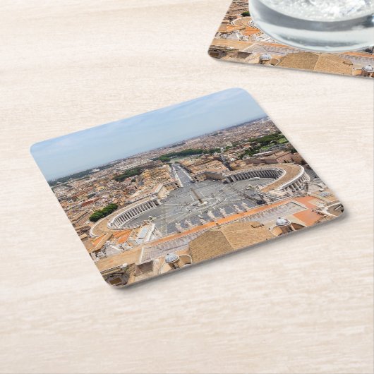 Vaticaan, Italië: Sint-Peter's uitzicht op het ple Kartonnen Onderzetters (Schuin)