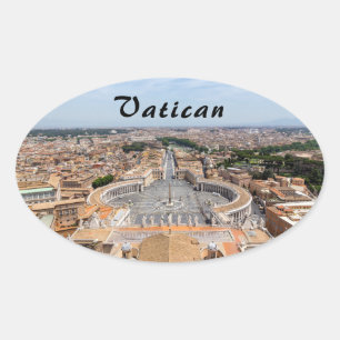 Vaticaan, Italië: Sint-Peter's uitzicht op het ple Ovale Sticker