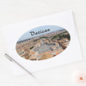 Vaticaan, Italië: Sint-Peter's uitzicht op het ple Ovale Sticker (Envelop)