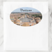 Vaticaan, Italië: Sint-Peter's uitzicht op het ple Ovale Sticker (Tas)