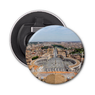 Vaticaan, Italië: Sint-Peter's uitzicht van de ple Button Flesopener