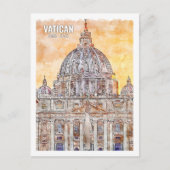 Vaticaan Rome Italië Beroemde Reisplaats Waterverf Briefkaart (Voorkant)