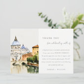 Vaticaan Rome Waterverf Landschap Weddenschap Bedankkaart (Staand voorkant)