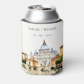 Vaticaan Rome Waterverf Landschap Weddenschap Blikjeskoeler (Blikje Achterkant)