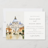 Vaticaan Rome Waterverf Landschap Weddenschap Kaart (Voorkant)