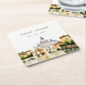 Vaticaan Rome Waterverf Landschap Weddenschap Kartonnen Onderzetters (Schuin)