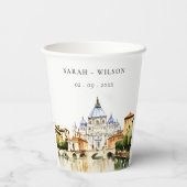 Vaticaan Rome Waterverf Landschap Weddenschap Papieren Bekers (Achterkant)