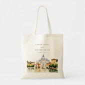 Vaticaan Rome Waterverf Landschap Weddenschap Tote Bag (Voorkant)