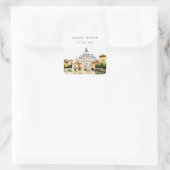 Vaticaan Rome Waterverf Landschap Weddenschap Vierkante Sticker (Tas)