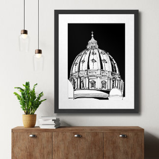 Vaticaan Sint-Pieterskoepel Rome Reizen Poster