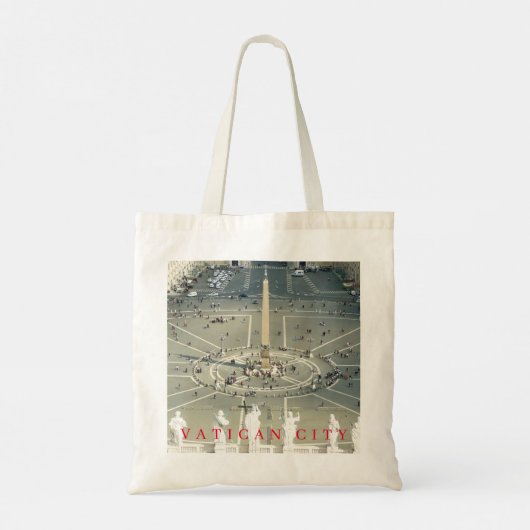 Vaticaan St.Peter's Square obelisk uitzicht canvas Tote Bag (Achterkant)