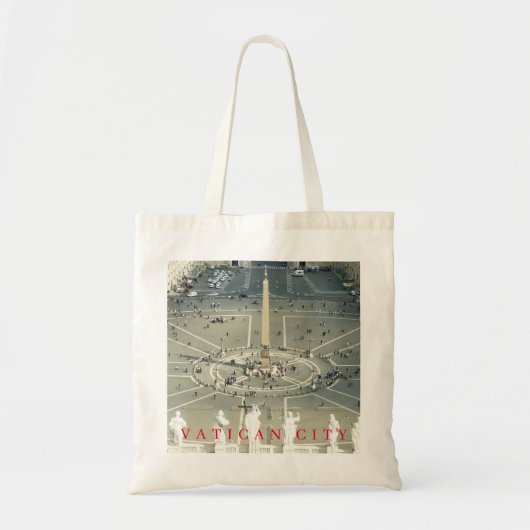Vaticaan St.Peter's Square obelisk uitzicht canvas Tote Bag (Voorkant)
