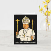Vaticaan weer groot grappig Paus Trump Retro Ch Kaart (Gele Bloem)