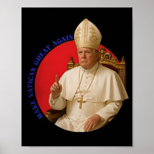 Vaticaan weer groot grappig Paus Trump Retro Ch Poster