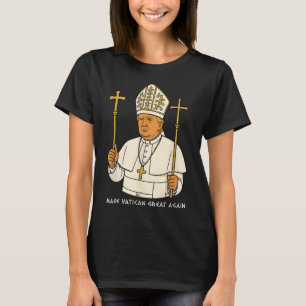 Vaticaan weer groot grappig Paus Trump Retro Ch T-shirt