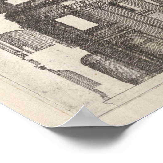 Vaticaankathedraaltekening van de oude wereldarchi poster (Hoek)