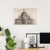 Vaticaankathedraaltekening van de oude wereldarchi poster (Thuiskantoor)