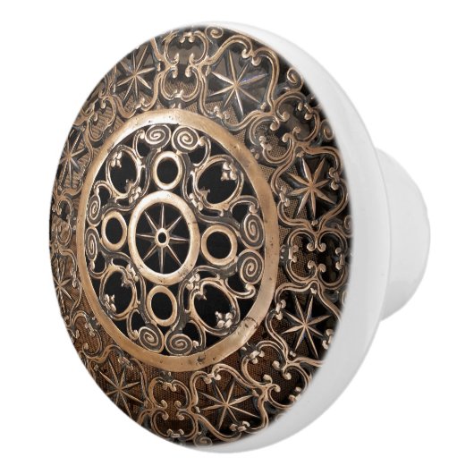 Vaticaanmetaal bronzen steampunk mysterieus keramische knop (Rechts)