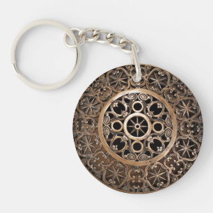 Vaticaanmetaal bronzen steampunk mysterieus sleutelhanger