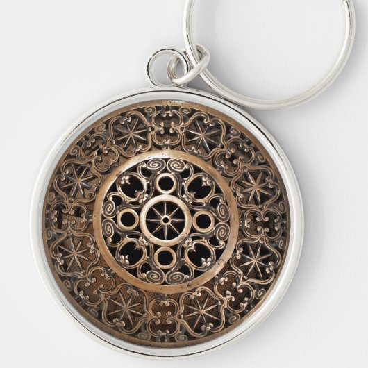 Vaticaanmetaal bronzen steampunk mysterieus sleutelhanger (Voorkant)