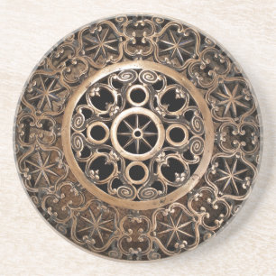 Vaticaanmetaal bronzen steampunk mysterieus zandsteen onderzetter