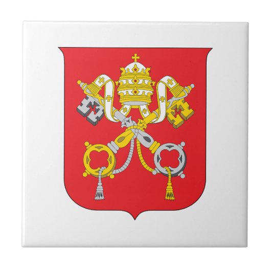 Vaticaans land wapen symbool embleem vlag tegeltje (Voorkant)