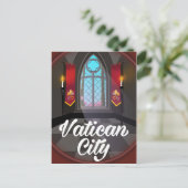 Vaticaanstad cartoon-reisposter briefkaart (Staand voorkant)