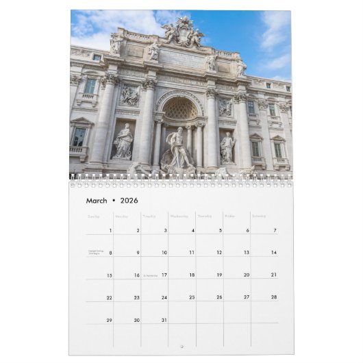Vaticaanstad en Rome 2026 kalender (Mar 2026)