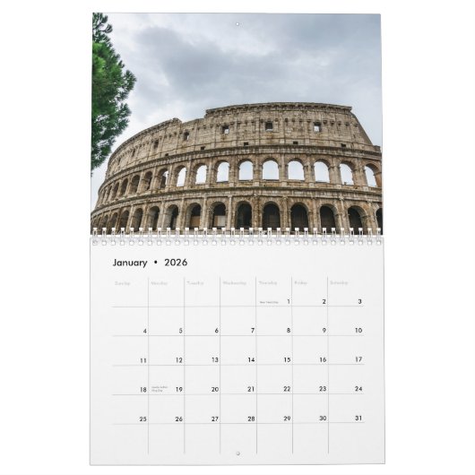 Vaticaanstad en Rome 2026 kalender (Jan 2026)