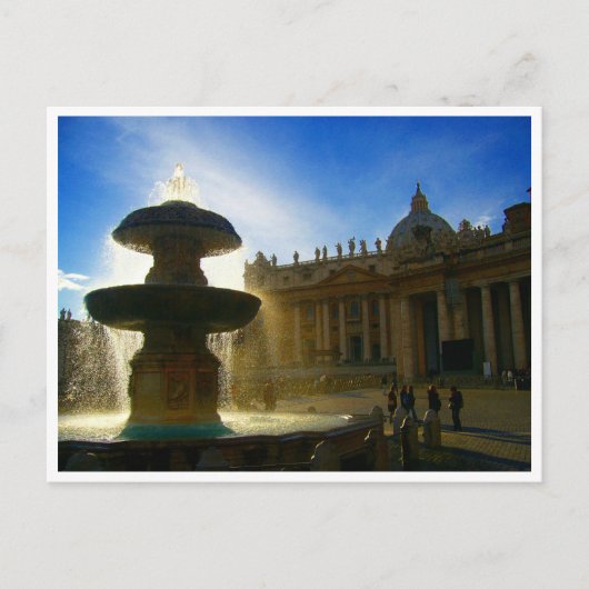 Vaticaanstad fontein briefkaart (Voorkant)