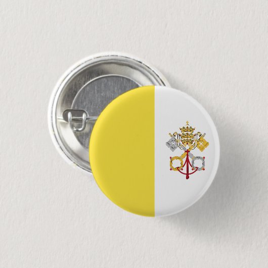 Vaticaanstad Heilige Stoel Vlag Emblem Ronde Button 3,2 Cm (Voorkant /achterkant)