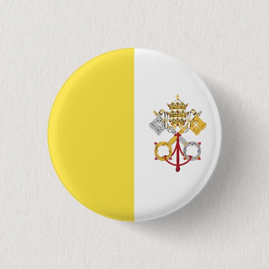 Vaticaanstad Heilige Stoel Vlag Emblem Ronde Button 3,2 Cm (Voorkant)