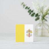 Vaticaanstad Heilige Stoel Vlag Emblem Vierkante Visitekaartje (Staand voorkant)