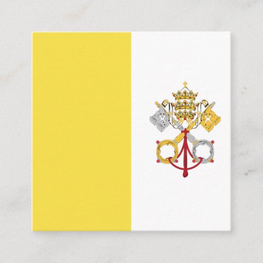 Vaticaanstad Heilige Stoel Vlag Emblem Vierkante Visitekaartje (Voorkant)