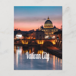 Vaticaanstad in de nacht rooms-katholieke kerk briefkaart