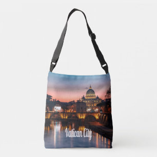 Vaticaanstad in de nacht rooms-katholieke kerk crossbody tas