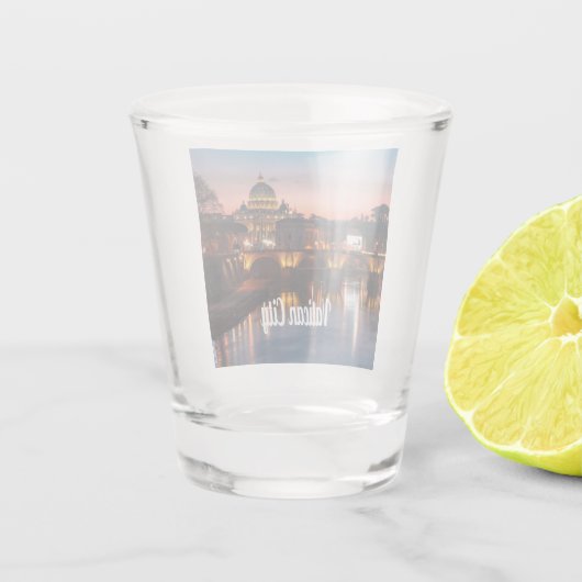 Vaticaanstad in de nacht rooms-katholieke kerk shot glas (Achterkant)