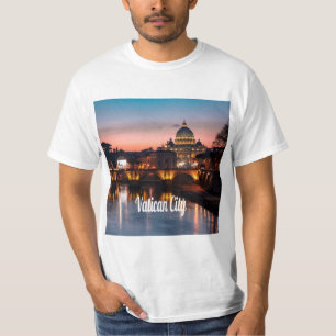Vaticaanstad in de nacht rooms-katholieke kerk t-shirt