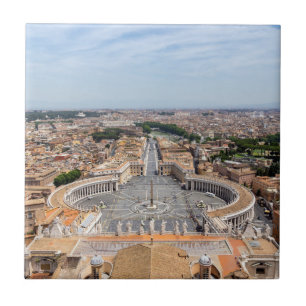 Vaticaanstad, Italië: bovenaanzicht van het Sint-P Tegeltje