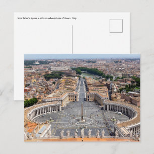 Vaticaanstad, Italië: luchtbeeld Sint-Pietersplein Briefkaart